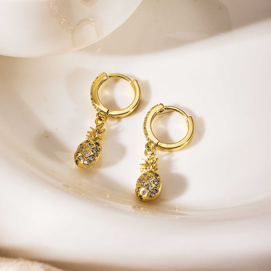 Pineapple Gold Plated Minimal Earrings