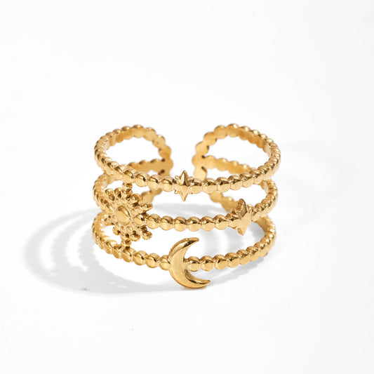 Shopbaari sitara ring from baari jwellery chandsitare ring shopbaari gold plated 18k anti tarnish ring