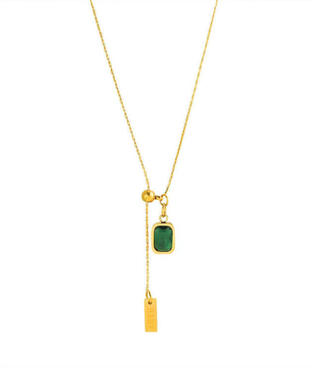 Classic Emerald Minimal Necklace