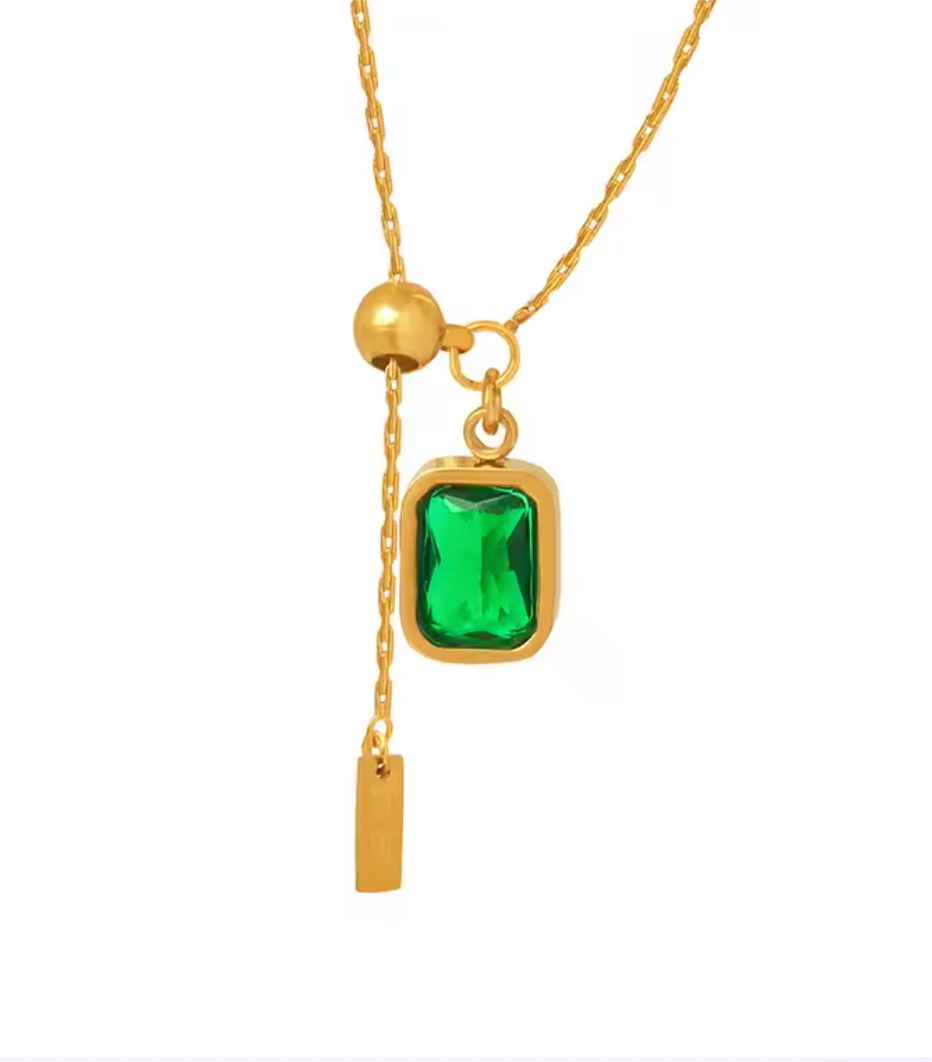 Classic Emerald Minimal Necklace