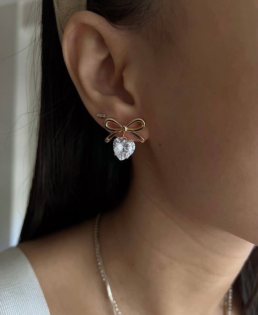 Studed Bow Earrings