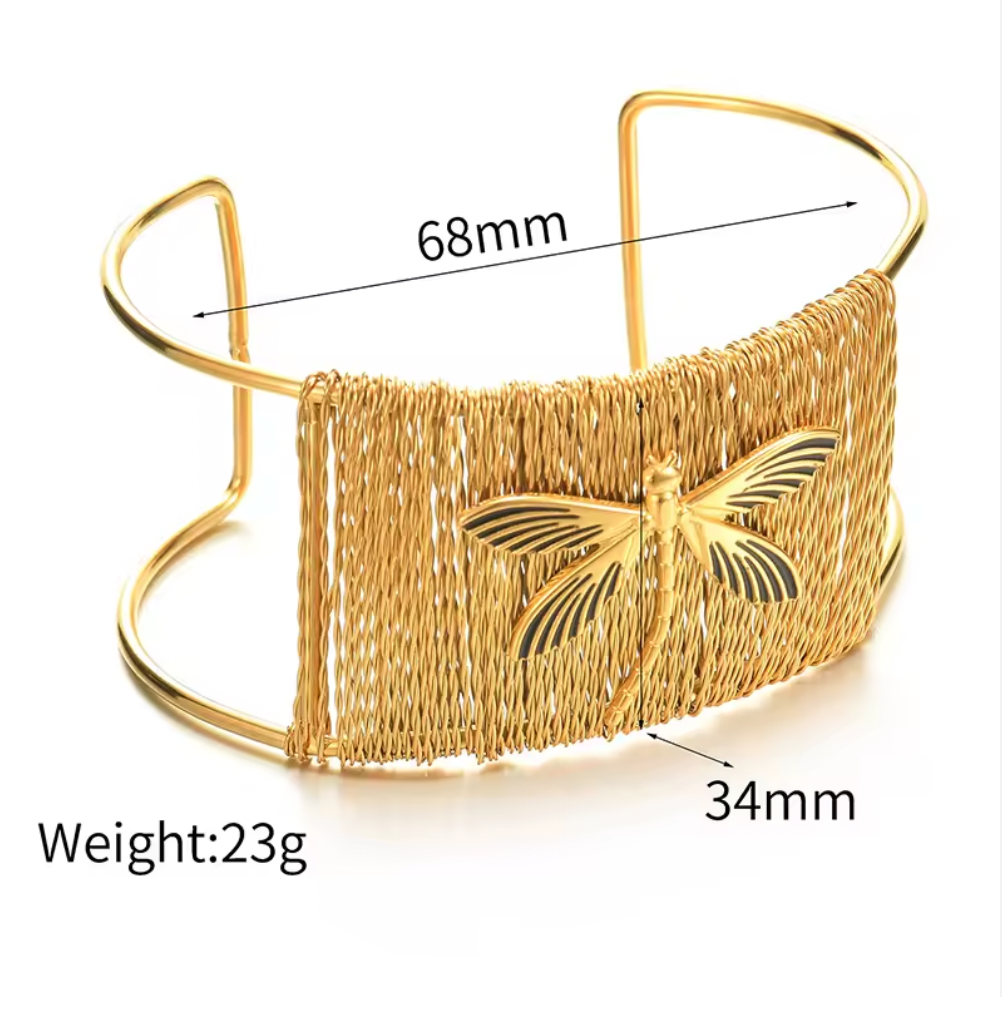 Dragonfly braclelet hand cuff shopbaari jwellery