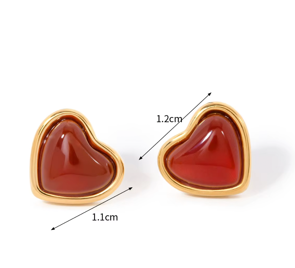 red heart earrings from baari shop baari anti tarnish and water proof