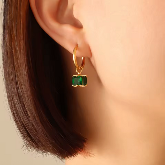 Emerald Hoop Rings