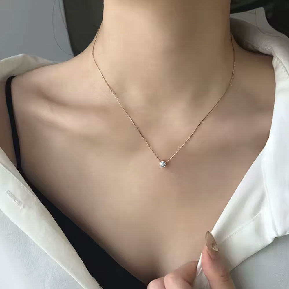 Delicate Diamond Studded Necklace
