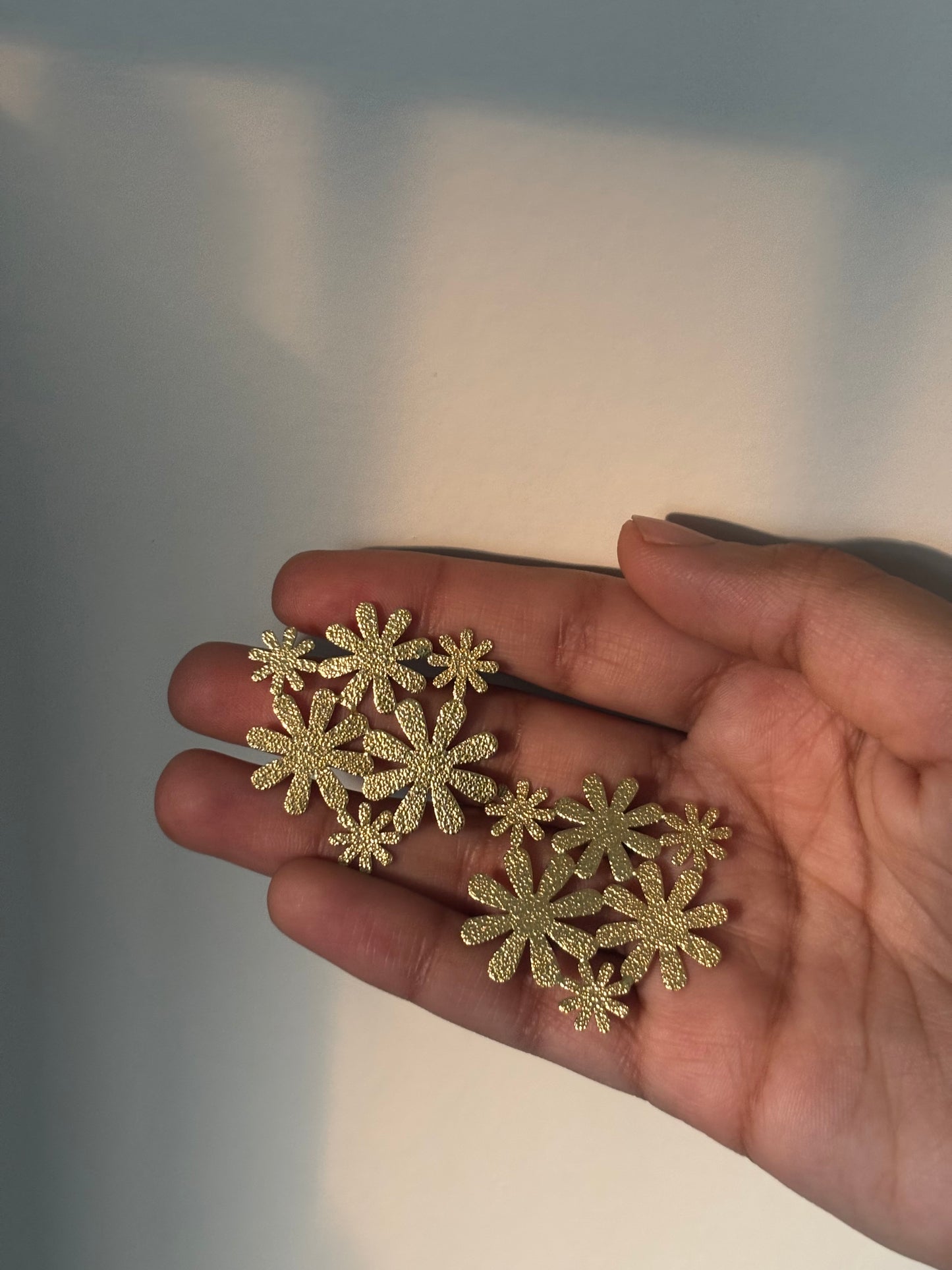 Gold floral earrings for any event - parties weddings lunch dinner sun downers