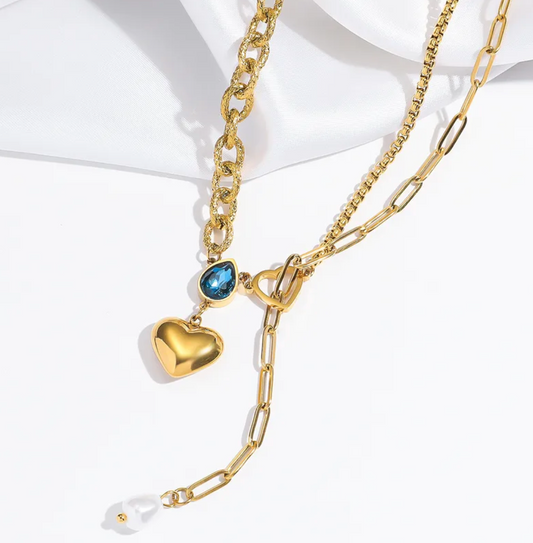 multilayer-layer-Heart-irregular-heart-necklaceNecklace-baari-jwellery-shop-baari