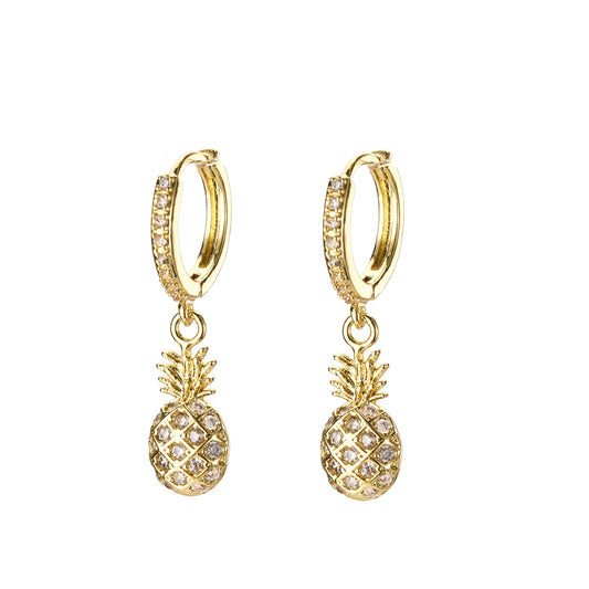 Pineapple Gold Plated Minimal Earrings