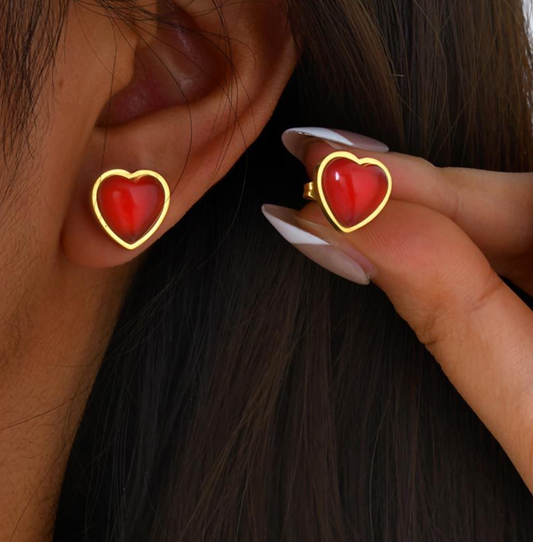 Red heart baari earrings gold plated and anti tarnish perfect for adding the rihgt amount of drama to your look 