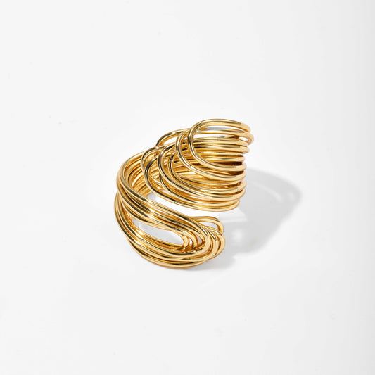 Gold spiral ring vintage baari statement ring from baari jwellery shopbaari