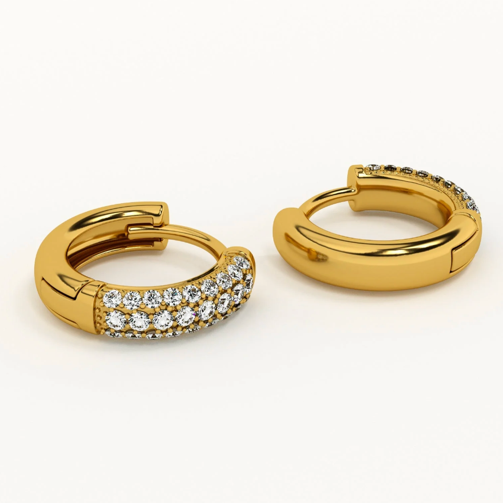 Diamond Huggie Hoop Earrings