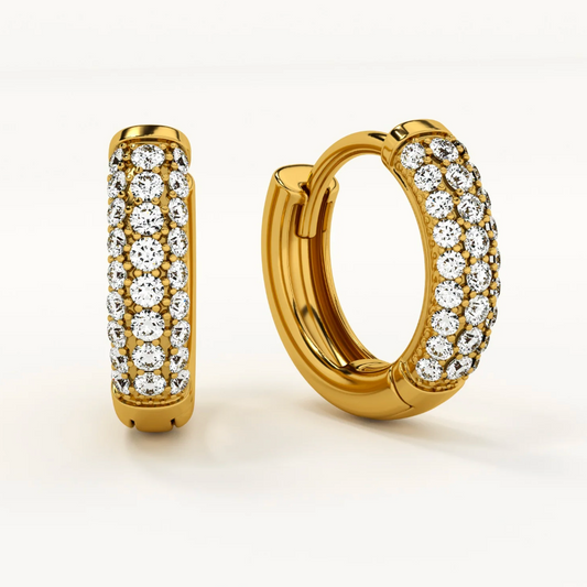 Diamond Huggie Hoop Earrings
