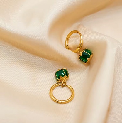 Emerald Hoop Rings