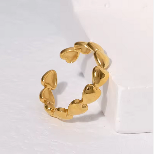 Heartband baari ring gold plated jwellery 1k adjustable ring from shop baari jwellery 