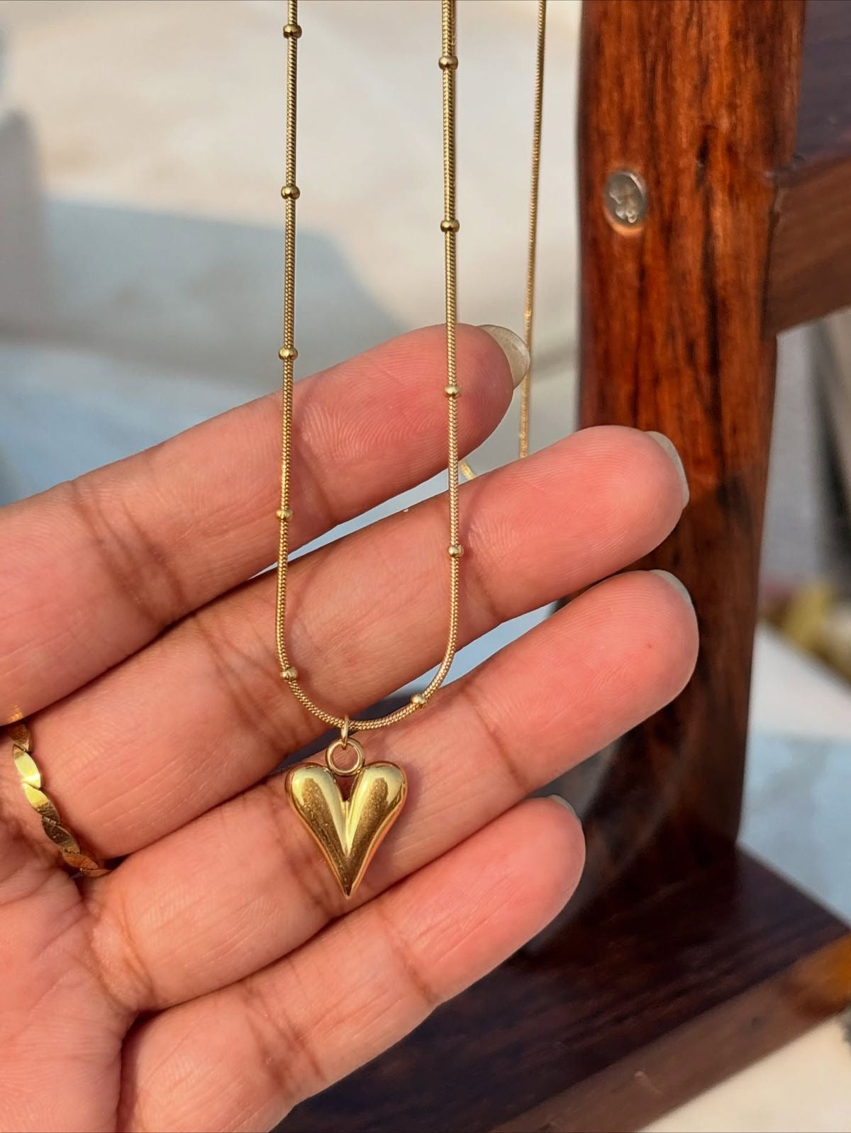 Heart Ball Chain Pendent