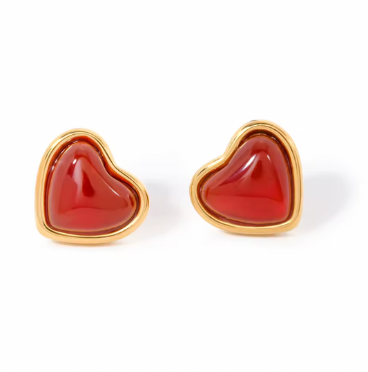 red heart earrings from baari anti tarnish nd water proof shopbaari jwellery 
