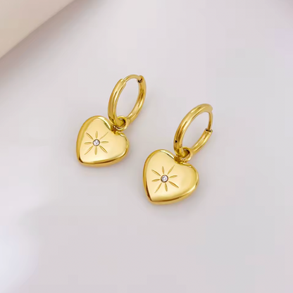 North Star Solitaire Hoop Earrings