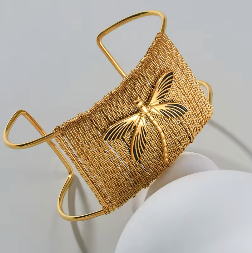 The Dragonfly Golden Hand cuff