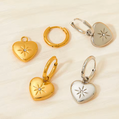 North Star Solitaire Hoop Earrings