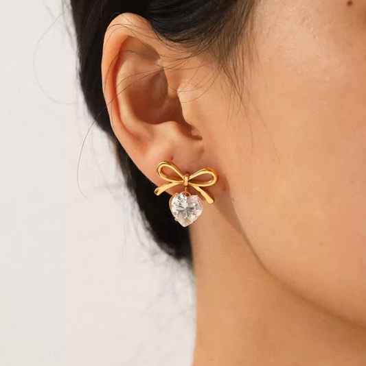 Studed Bow Earrings