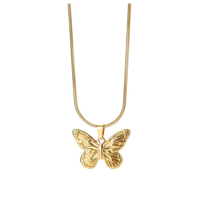 Gold butterfly necklace gold plated 18k anti tarnish baari jwellery shopbaari 