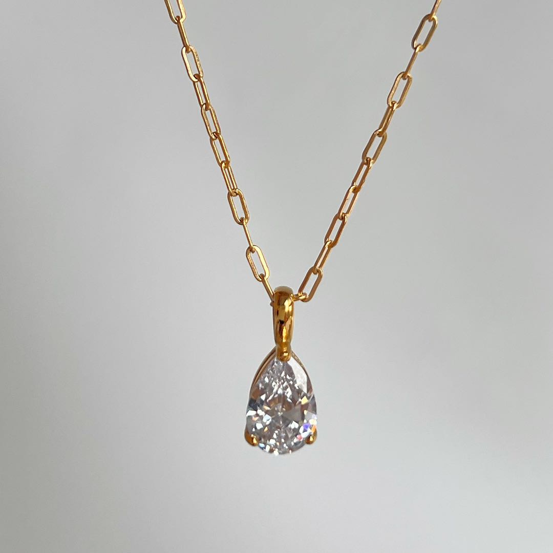 dewdrop solitaire necklace baari jwellery