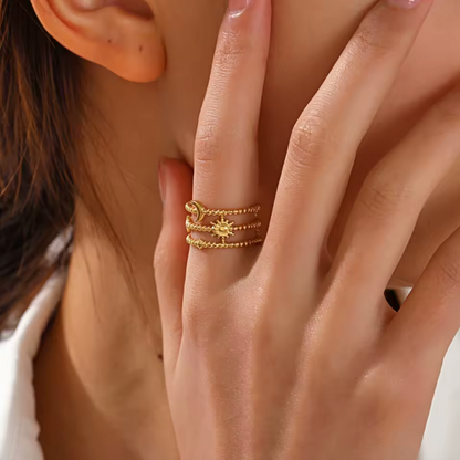 Baari sitara ring anti tarnish gold plated daily wear ring 
