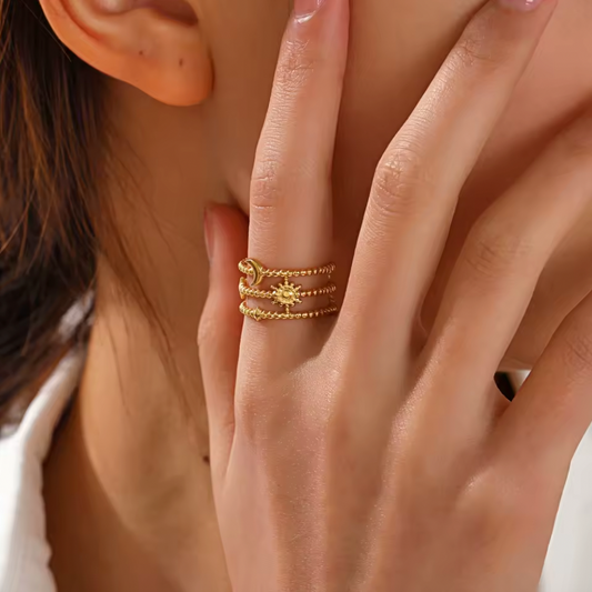 Baari sitara ring anti tarnish gold plated daily wear ring 
